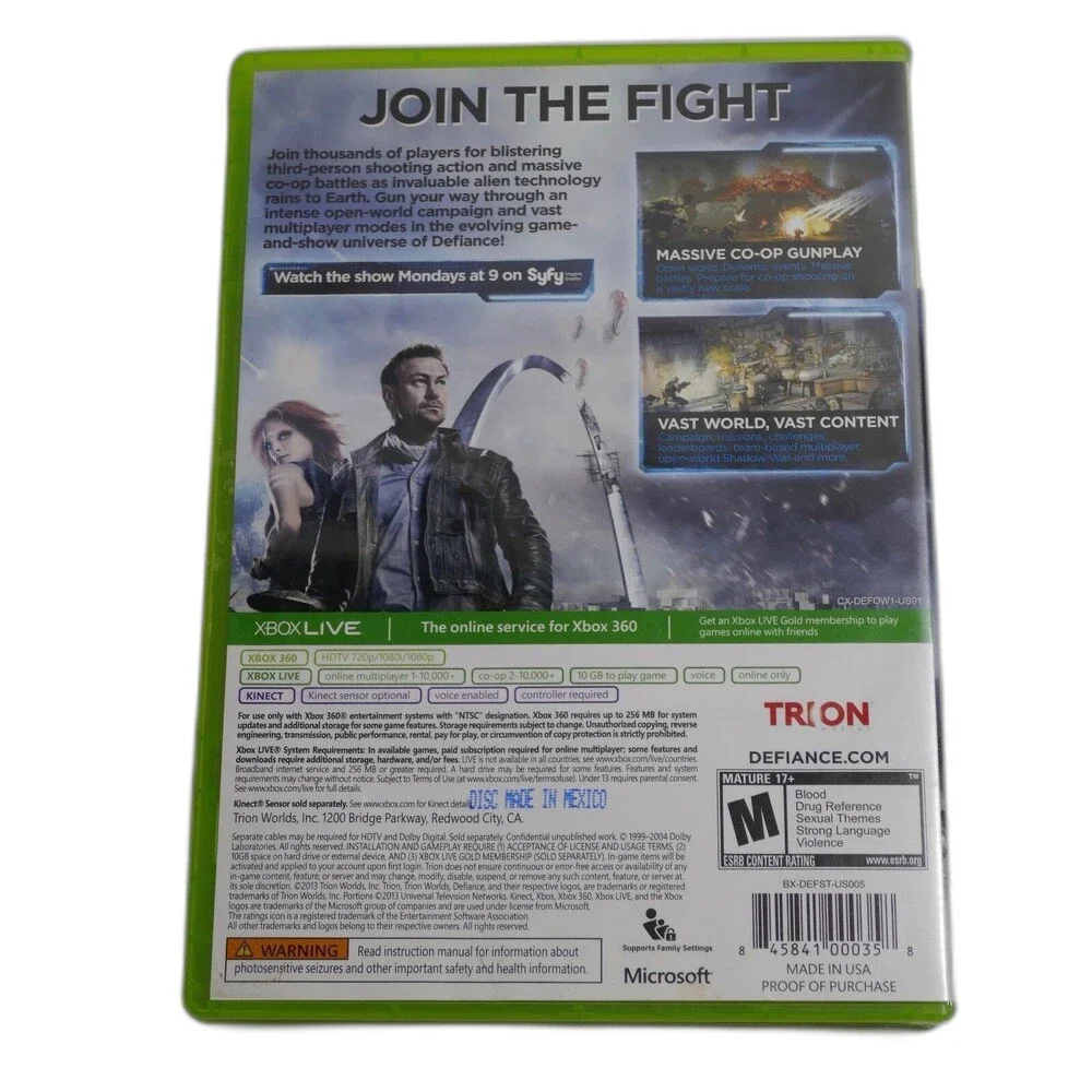 Defiance (Microsoft Xbox 360, 2013) COMPLETE